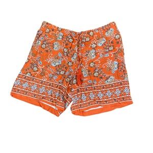 J. Jill Orange Floral High Waist Boho Shorts